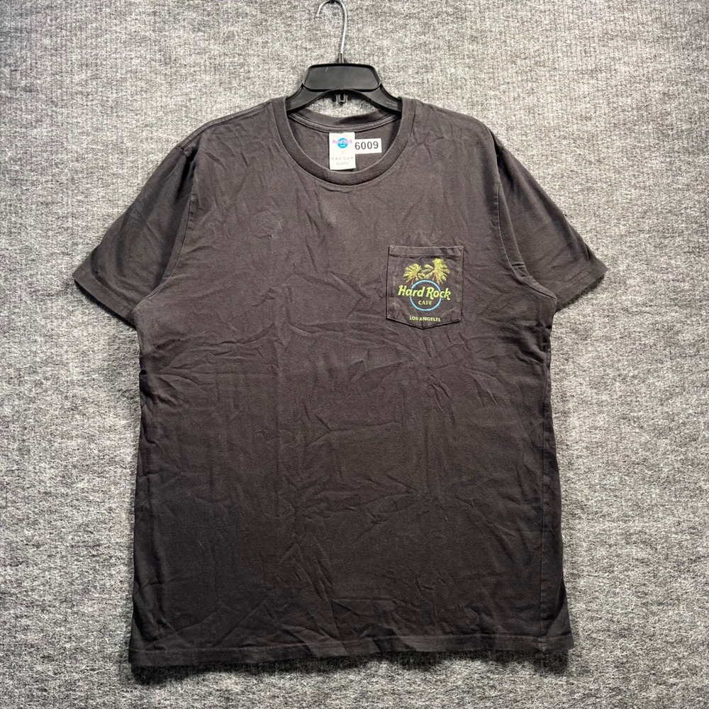 Hard Rock Cafe x PacSun Los Angeles Graphic Pocket T-Shirt Mens XL Faded Black